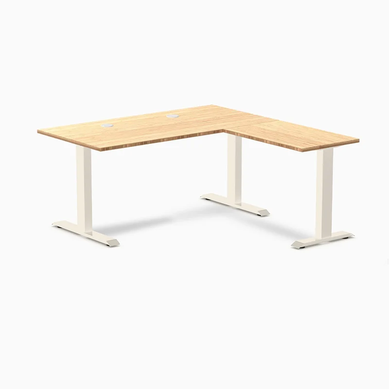 Desky Zero Bamboo L-Shape Office Desk
