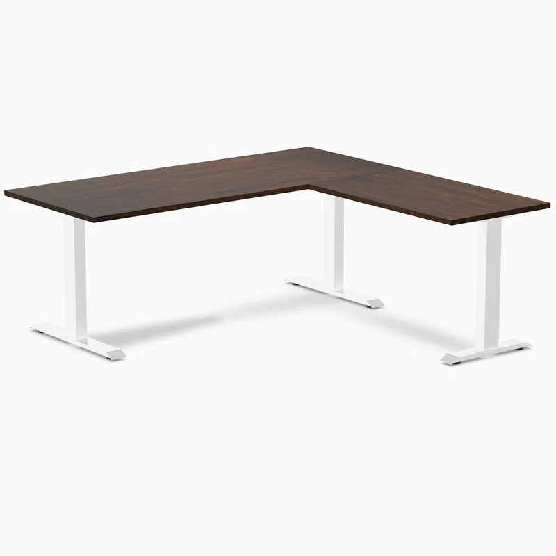 Desky Zero Rubberwood L-Shape Office Desk