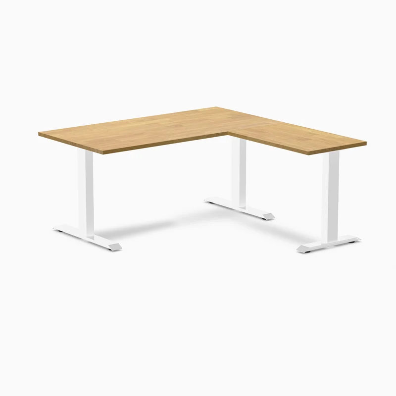 Desky Zero Rubberwood L-Shape Office Desk