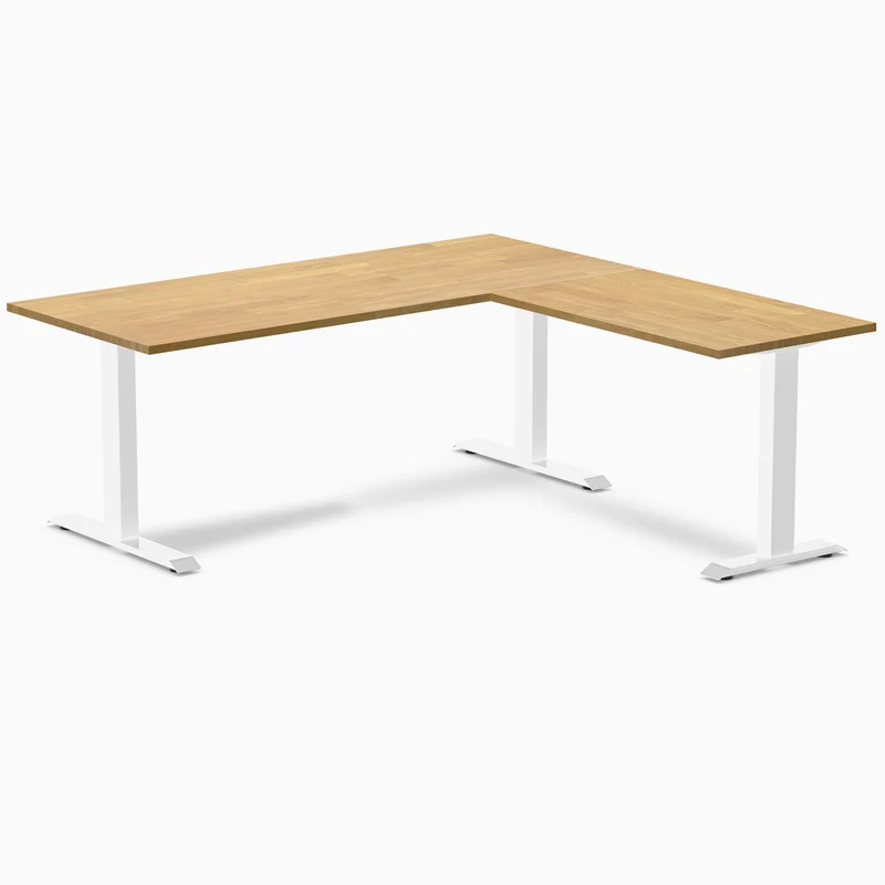 Desky Zero Rubberwood L-Shape Office Desk