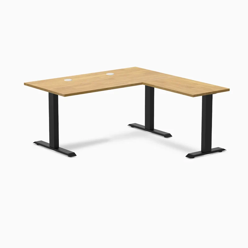 Desky Zero Rubberwood L-Shape Office Desk