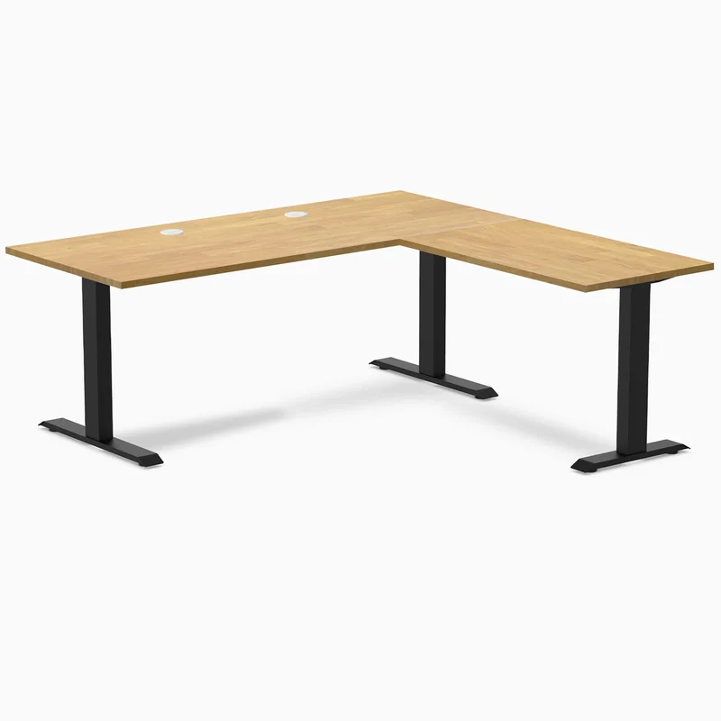 Desky Zero Rubberwood L-Shape Office Desk