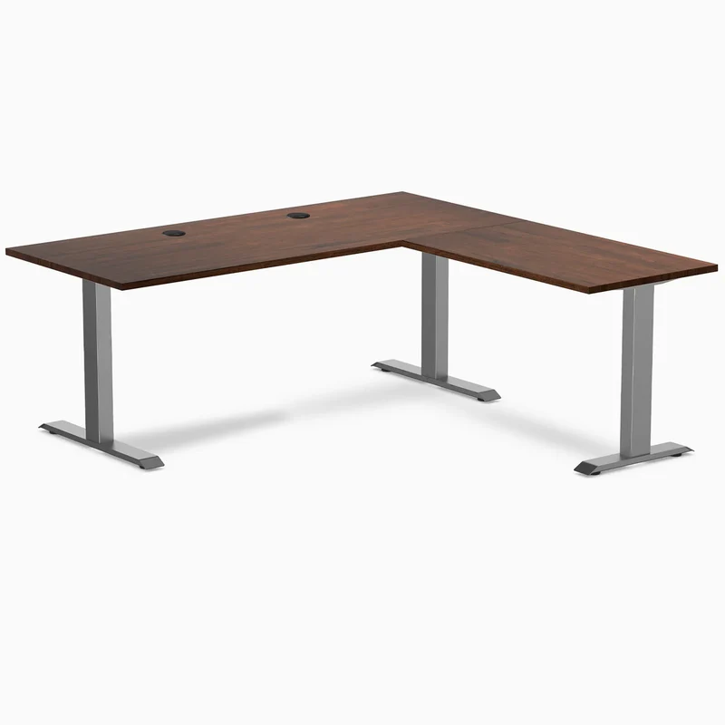 Desky Zero Rubberwood L-Shape Office Desk