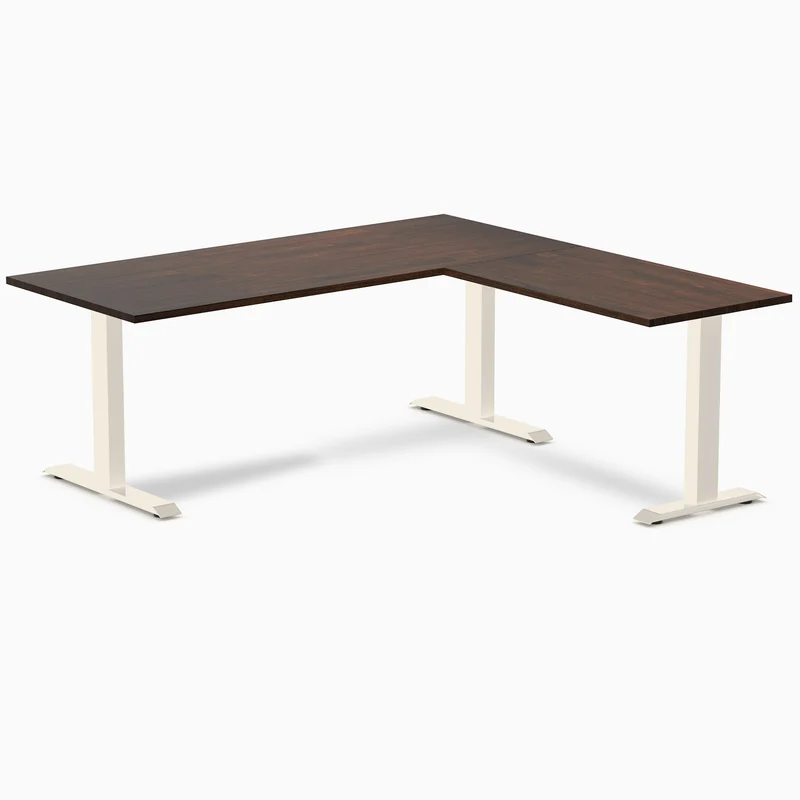 Desky Zero Rubberwood L-Shape Office Desk