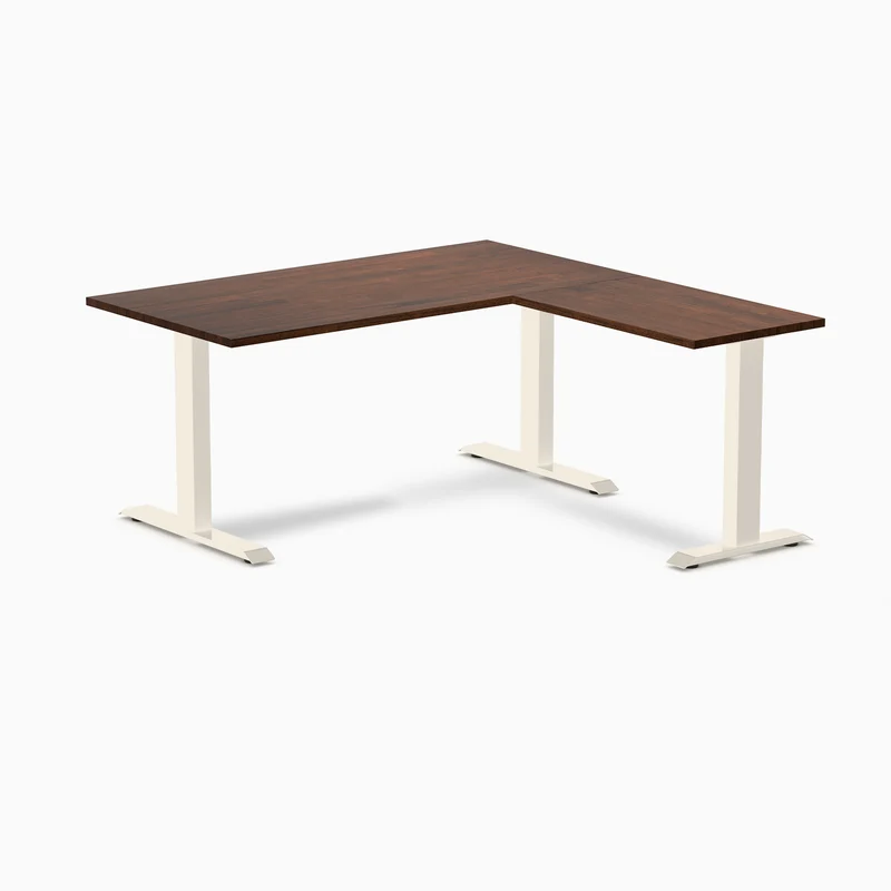 Desky Zero Rubberwood L-Shape Office Desk