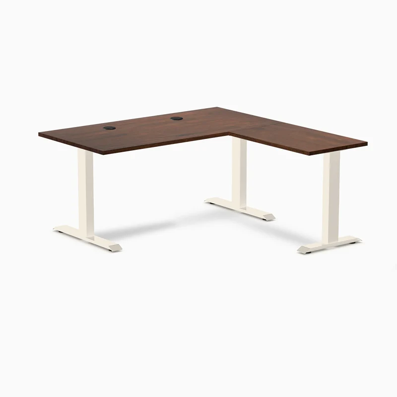 Desky Zero Rubberwood L-Shape Office Desk