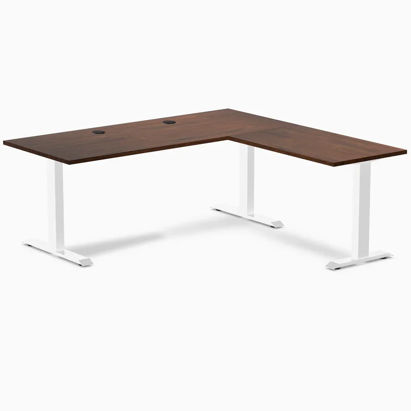 Desky Zero Rubberwood L-Shape Office Desk