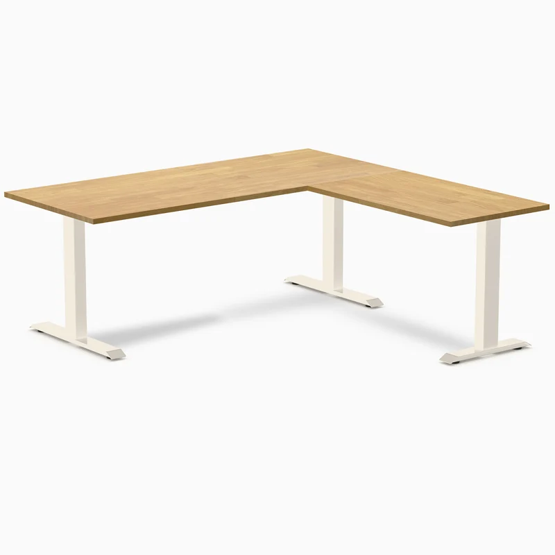 Desky Zero Rubberwood L-Shape Office Desk