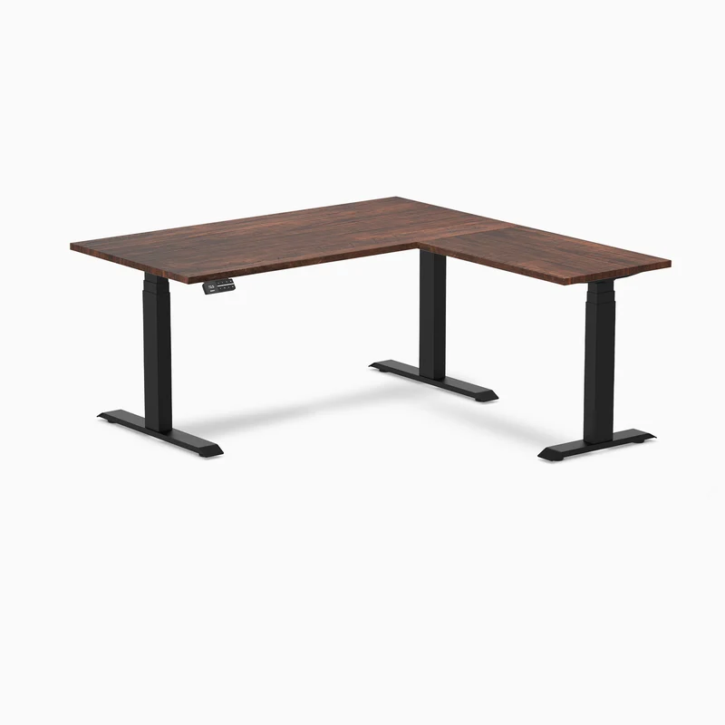 Desky Softwood L-Shape Sit Stand Desk