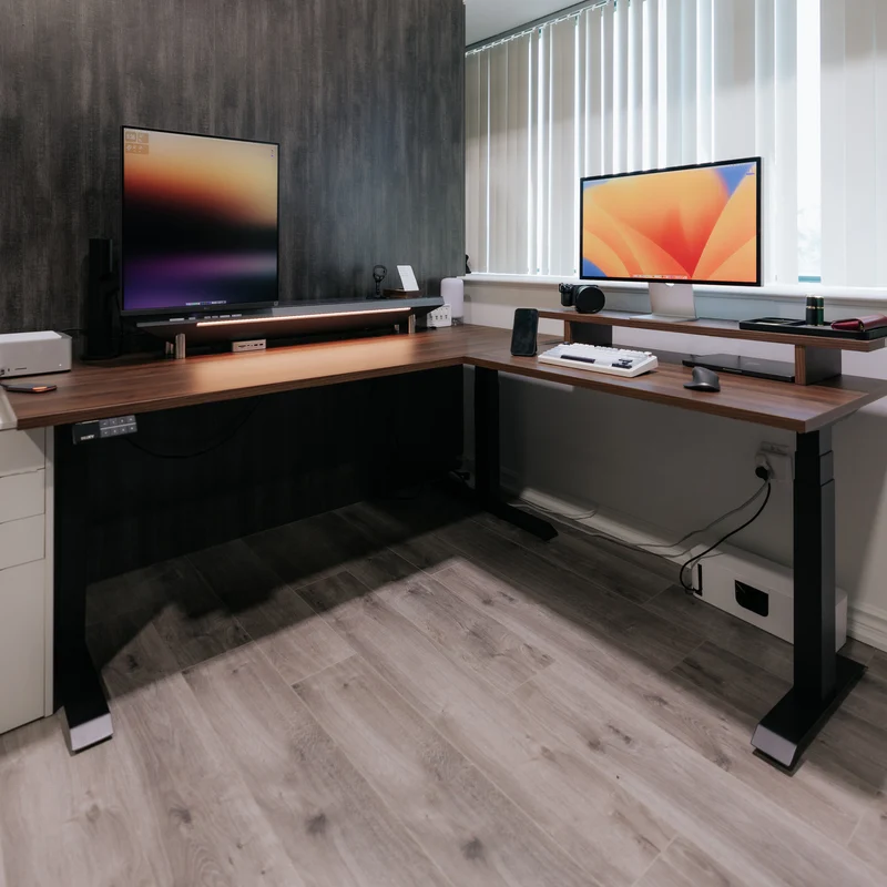 Desky L-Shape Laminate Sit Stand Desk