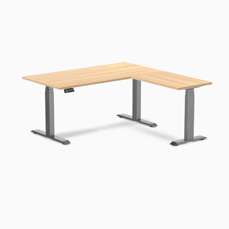Desky L-Shape Laminate Sit Stand Desk