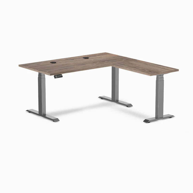 Desky L-Shape Laminate Sit Stand Desk