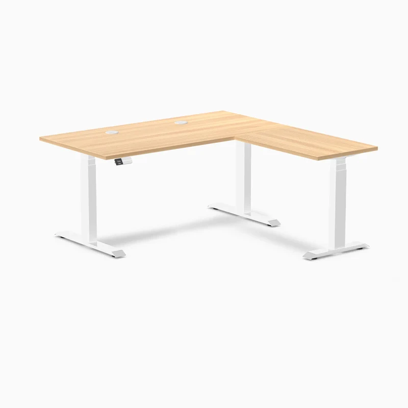 Desky L-Shape Laminate Sit Stand Desk