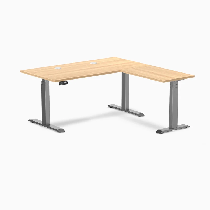 Desky L-Shape Laminate Sit Stand Desk