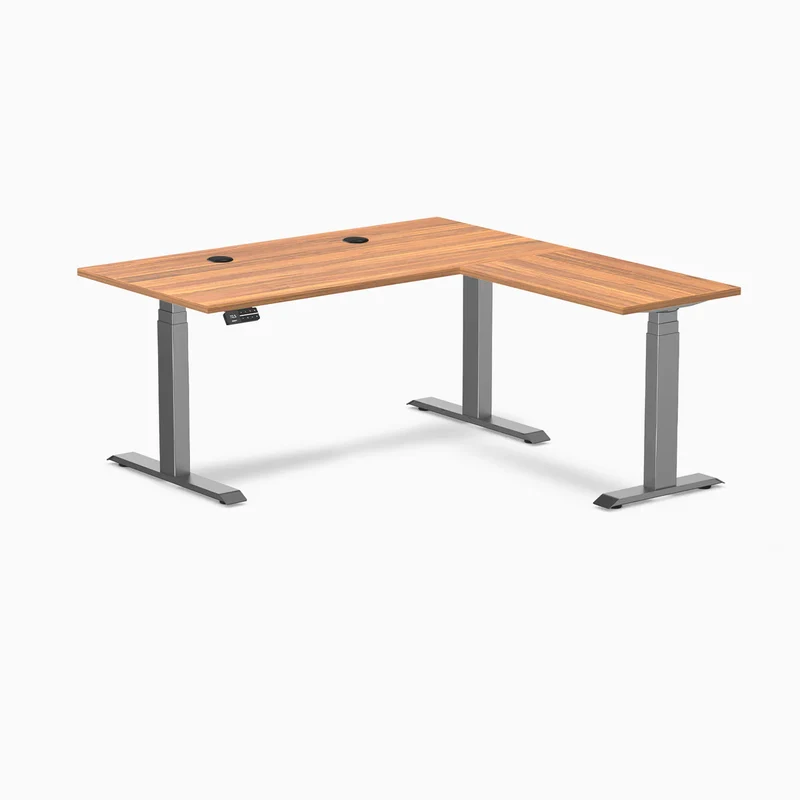 Desky L-Shape Laminate Sit Stand Desk