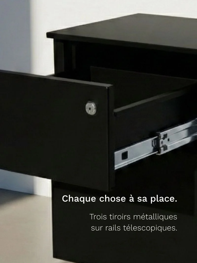 Caisson de Bureau 3 Tiroirs Métallique