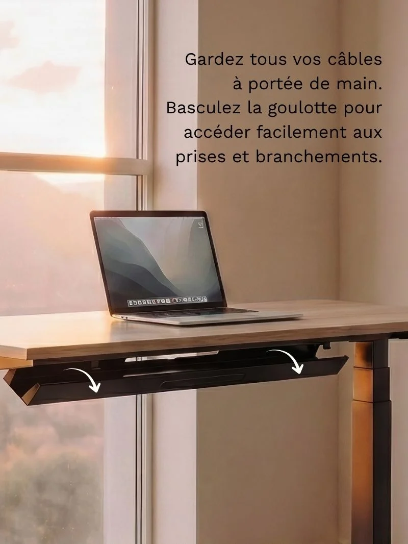 Goulotte Passe-Câbles Horizontale Basculante | 100 cm