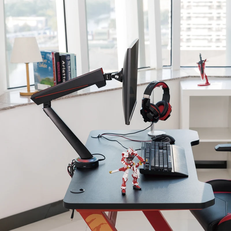 Desky Single LED Gaming Monitor Arm