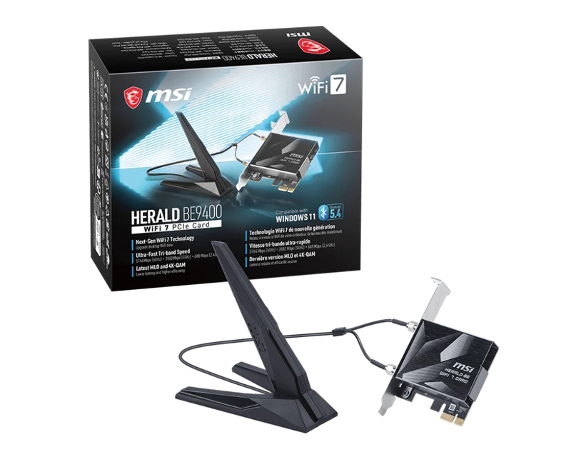 MSI HERALD BE9400 WiFi 7 PCIe Card