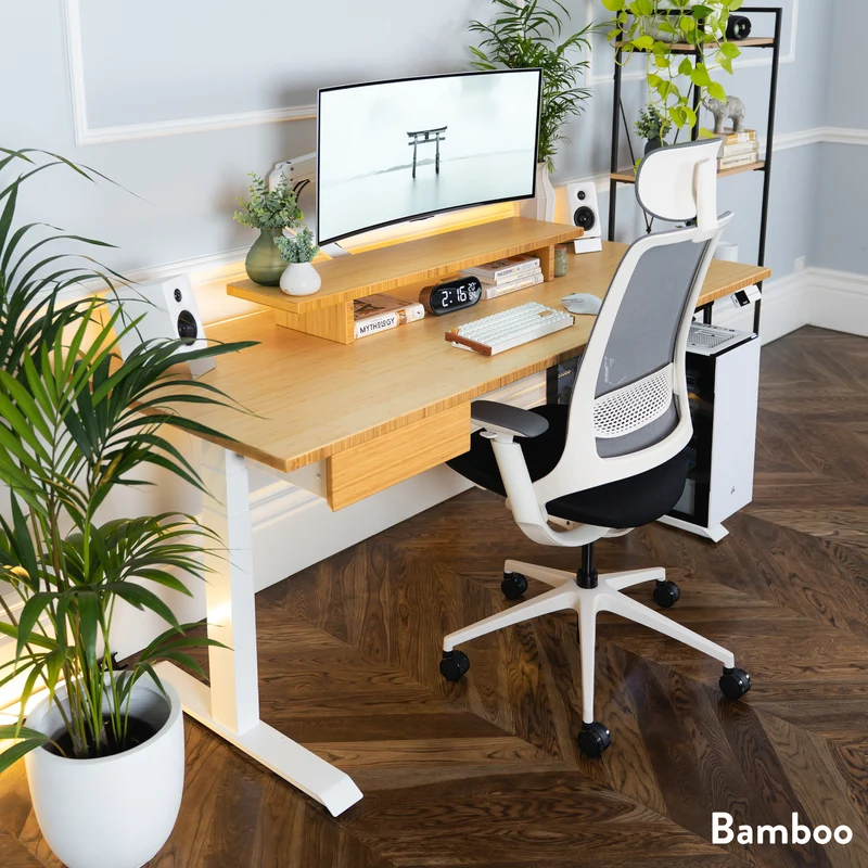 Desky Dual Bamboo Sit Stand Desk