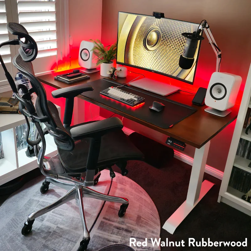 Desky Dual Rubberwood Sit Stand Desk