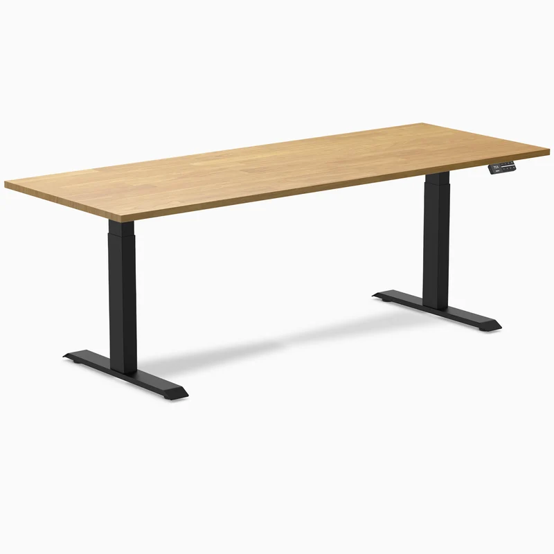 Desky Dual Rubberwood Sit Stand Desk