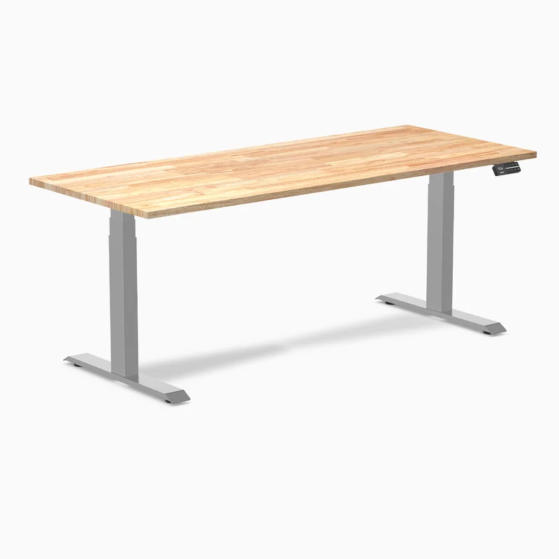 Desky Dual Rubberwood Sit Stand Desk