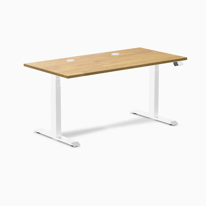Desky Dual Rubberwood Sit Stand Desk