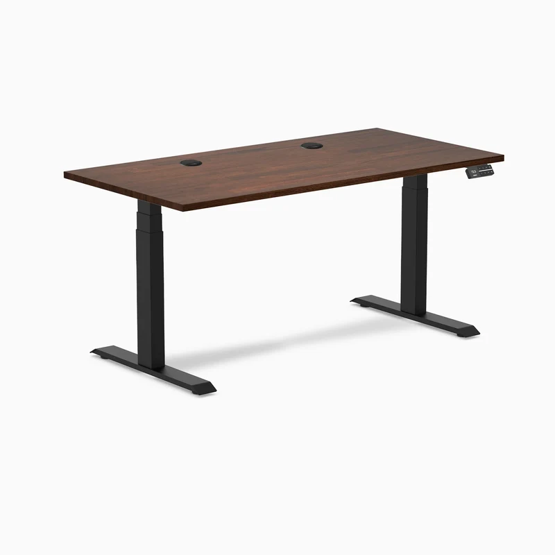 Desky Dual Rubberwood Sit Stand Desk