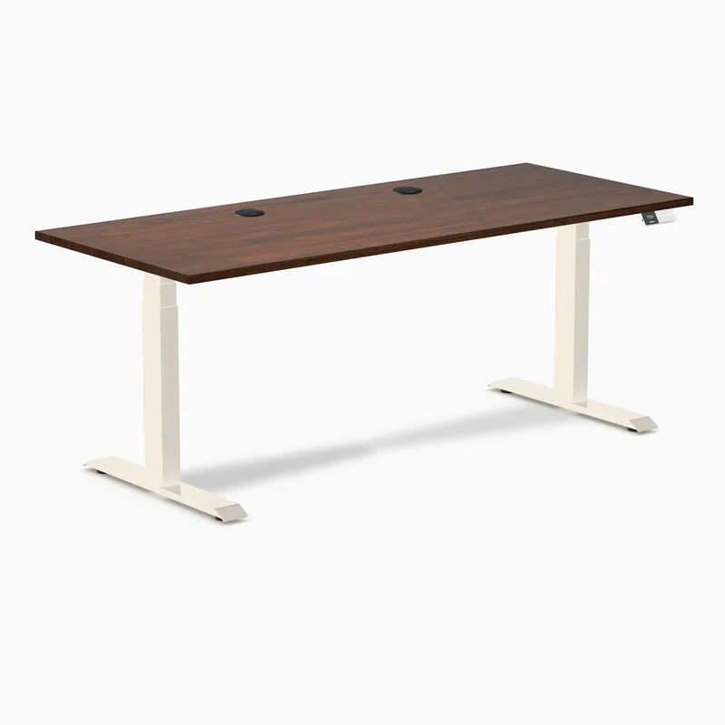 Desky Dual Rubberwood Sit Stand Desk