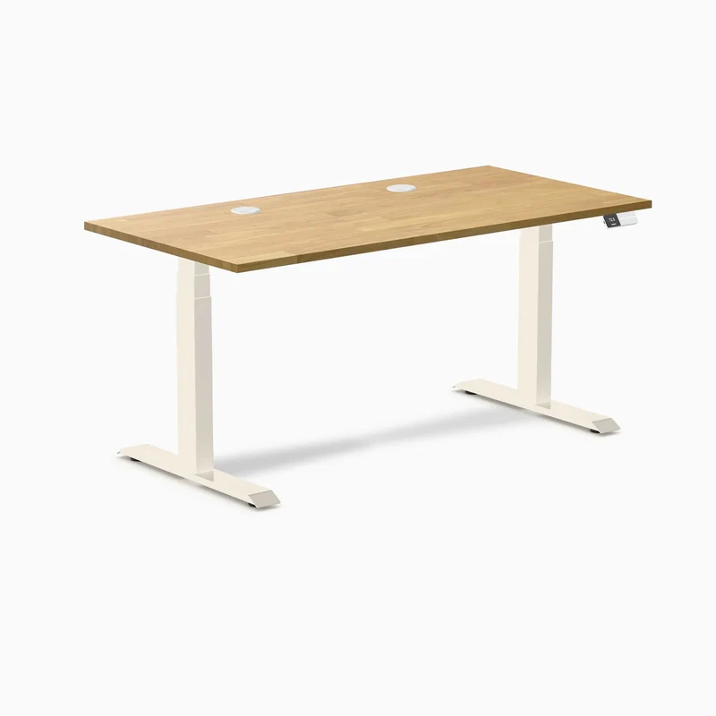 Desky Dual Rubberwood Sit Stand Desk