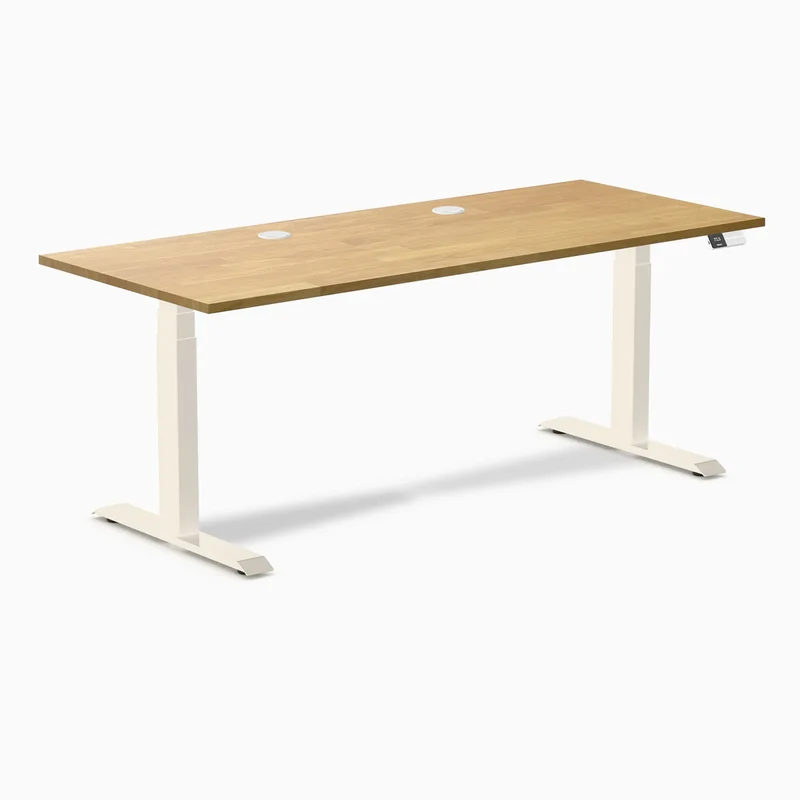 Desky Dual Rubberwood Sit Stand Desk