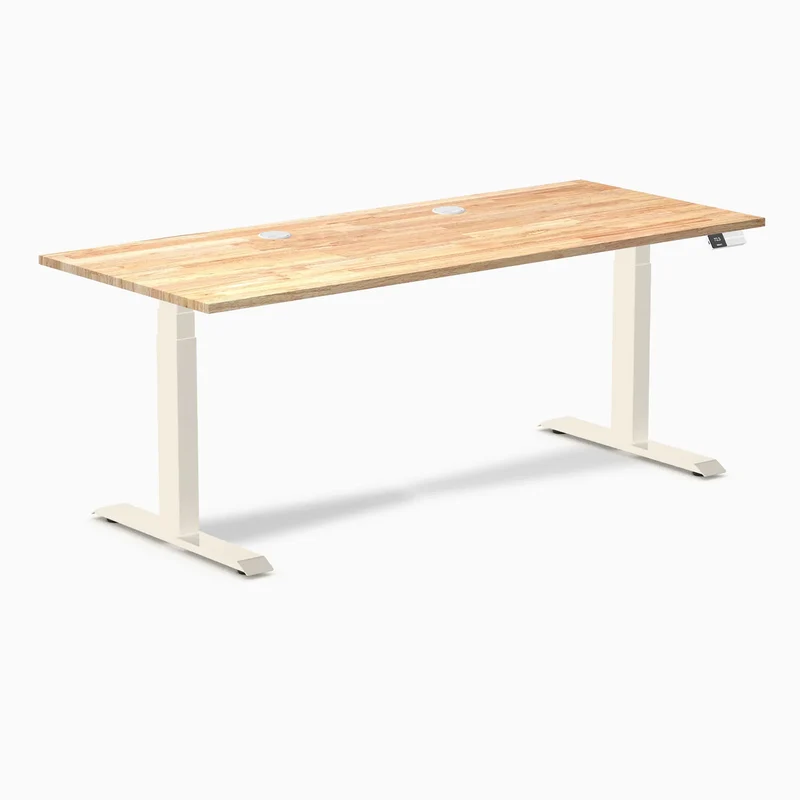 Desky Dual Rubberwood Sit Stand Desk
