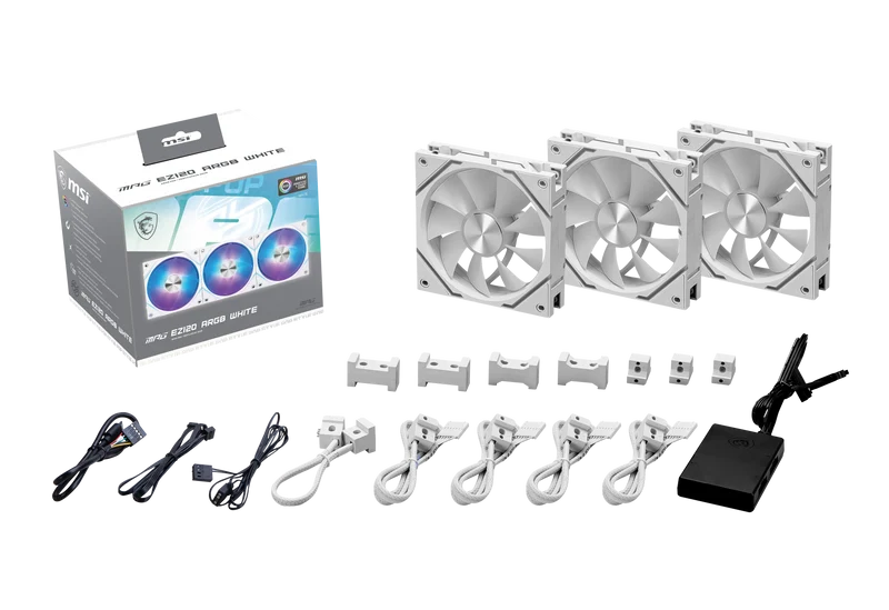 MPG EZ120 ARGB WHITE-3W (hub et câble inclus)