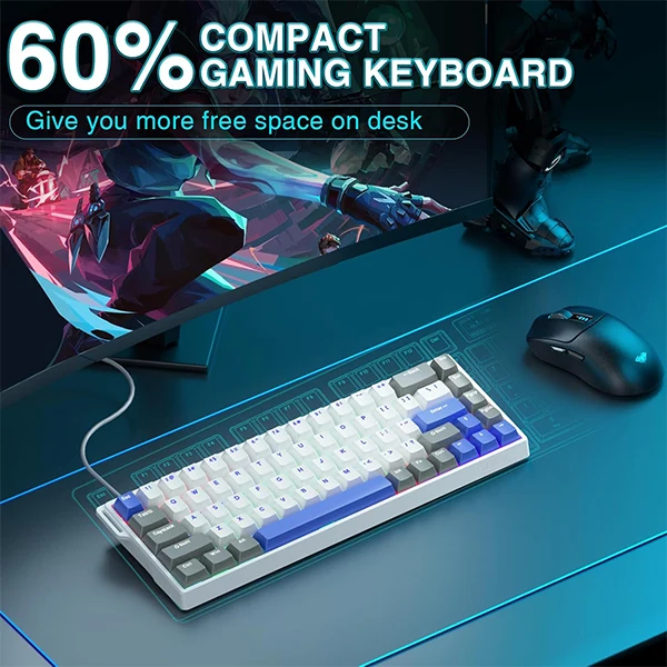 AULA WIN68 HE MAX Grey&White&Blue (Magnetic Switch)