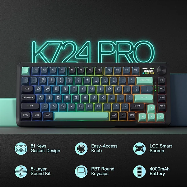 Redragon K724 Pro LCD Wireless (Dark Jade)