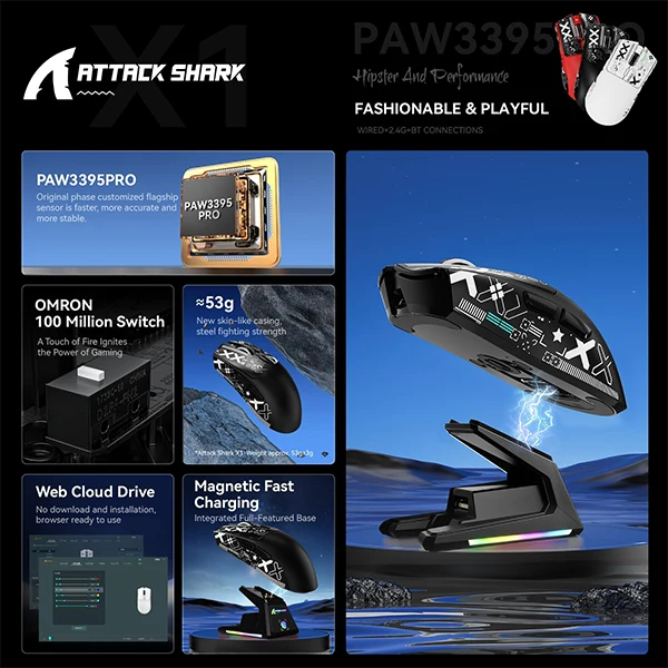 ATTACK SHARK X1 (Black&Tape)