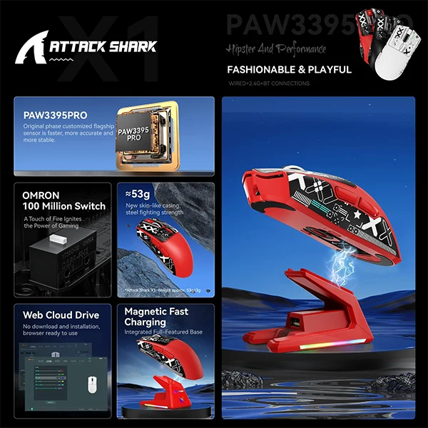 ATTACK SHARK X1 (Red&Tape)