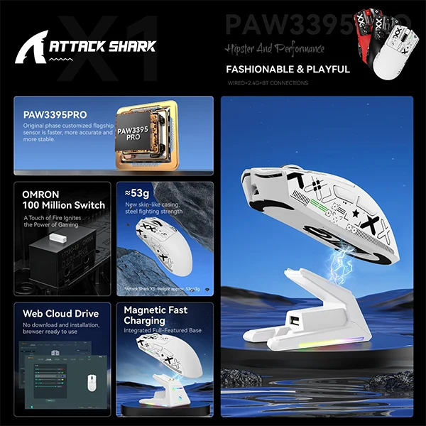 ATTACK SHARK X1 (White&Tape)
