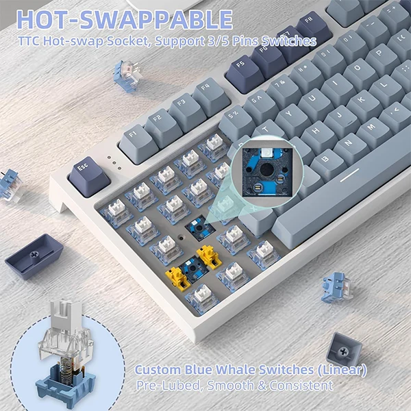 ATTACK SHARK K86 Lavender Blue (Blue Whale Switch)