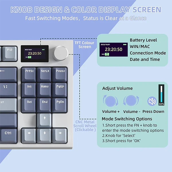 ATTACK SHARK K86 Lavender Blue (Blue Whale Switch)