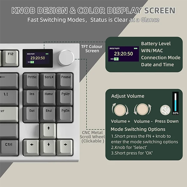 ATTACK SHARK K86 Business Grey (Blue Whale Switch)