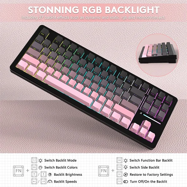 ATTACK SHARK M87Pro V2 Blackberry (White jade Switch)