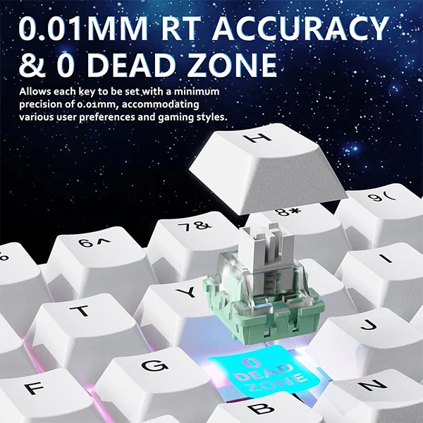 ATTACK SHARK X65 HE White (Magnetic Switch)
