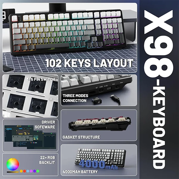 ATTACK SHARK X98 MoonNight (Strawberry Switch)