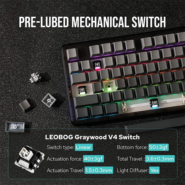 AULA F87 PRO Gradient Gray (Graywood V4 Switch)
