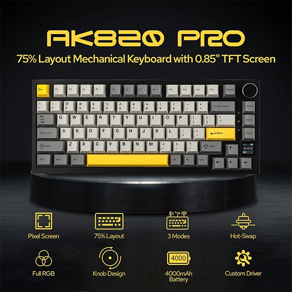 EPOMAKER Ajazz AK820 Pro Grey (Flying Fish Switch)