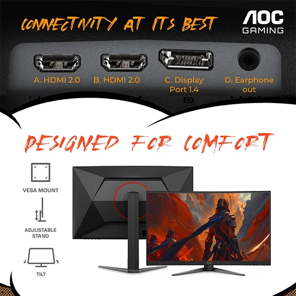AOC C27G4H 27" 180Hz 0.5ms FHD Curved