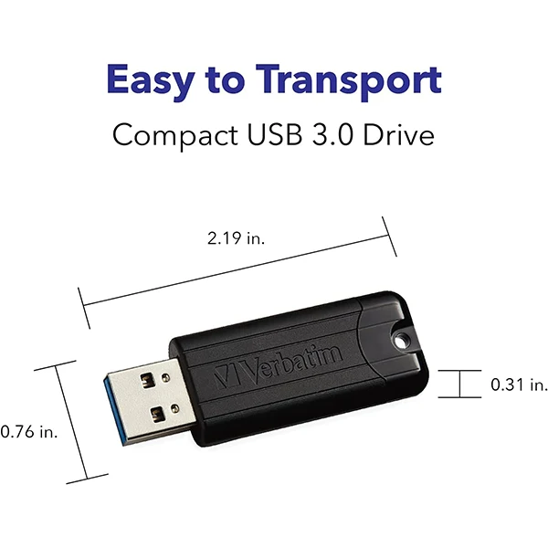 Verbatim Clé USB PinStripe 3.0 de 64GB - Noire