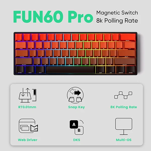 MonsGeek FUN60 Pro RED (Magnetic Switch)
